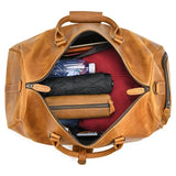 Men's or Women's Crossbody Bag Travelling, Premium Leather Travel Duffel Bag | Carry-All Duffel - Handcrafted Waterproof Gym Carry-On with Shoe Compartment Tan Brown