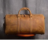 Men's or Women's Premium Leather Travel Duffel Bag | Carry-All Duffel - Handcrafted Waterproof Gym Carry-On with Shoe Compartment,