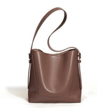 Minimalist Bucket Bag in Genuine Leather | Leather Shoulder Bag Gold Tone, Chic Crossbody Bag, Gift for Her