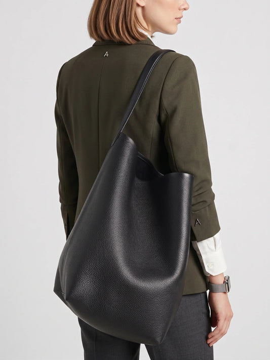 Minimalist Classic Leather Bucket Bag | Large Leather Tote Bag | Fashion Shoulder Bag, Tan Mummy Bag, Everyday Bag, Unisex Bag