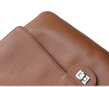 Minimalist Commuter Leather Shoulder Bag | Top Grain Cowhide Handbag with Twist-Lock Closure