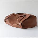 Minimalist Commuter Leather Shoulder Bag | Top Grain Cowhide Handbag with Twist-Lock Closure