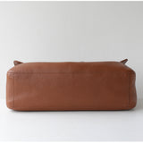 Minimalist Commuter Leather Shoulder Bag | Top Grain Cowhide Handbag with Twist-Lock Closure