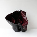 Minimalist Commuter Leather Shoulder Bag | Top Grain Cowhide Handbag with Twist-Lock Closure