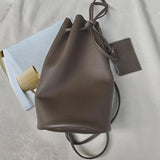 Minimalist Leather Drawstring Bucket Bag, 3 in 1 Cowhide Leather Bucket Backpack, Women Shoulder Bag, Designer Tote Bag, Gift For Her/Him