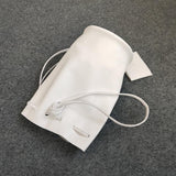 Minimalist Leather Drawstring Bucket Bag, 3 in 1 Cowhide Leather Bucket Backpack, Women Shoulder Bag, Designer Tote Bag, Gift For Her/Him