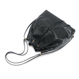 Minimalist Lightweight Oiled Cowhide Leather Versatile Backpack & Shoulder Bucket Bag, Crossbody Tote and Bucket Bag For Women