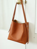 Minimalist Pebbled Cowhide Leather Bucket Bag | Handcrafted Leather Shoulder Bag, Chic Crossbody Bag, Gift for Her