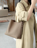 Minimalist Pebbled Cowhide Leather Bucket Bag | Handcrafted Leather Shoulder Bag, Chic Crossbody Bag, Gift for Her