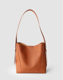 Minimalist Pebbled Cowhide Leather Bucket Bag | Handcrafted Leather Shoulder Bag, Chic Crossbody Bag, Gift for Her