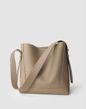 Minimalist Pebbled Cowhide Leather Bucket Bag | Handcrafted Leather Shoulder Bag, Chic Crossbody Bag, Gift for Her