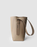 Minimalist Pebbled Cowhide Leather Bucket Bag | Handcrafted Leather Shoulder Bag, Chic Crossbody Bag, Gift for Her