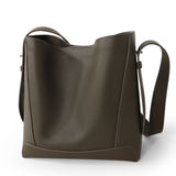Minimalist Pebbled Cowhide Leather Bucket Bag | Handcrafted Leather Shoulder Bag, Chic Crossbody Bag, Gift for Her