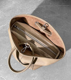 Minimalist Pebbled Leather Bucket Bag for Women, Soft Genuine Leather Slouchy Shoulder & Crossbody