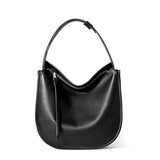 Minimalist Soft Genuine Leather Baguette-Style Shoulder Bag for Everyday, Tote & Crossbody Bag