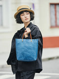 Minimalist Vintage Cowhide Leather Bucket Bag, HandmadeTote Shoulder Bag for Women, Elegant Everyday & Wedding Purse