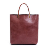 Minimalist Vintage Cowhide Leather Bucket Bag, HandmadeTote Shoulder Bag for Women, Elegant Everyday & Wedding Purse