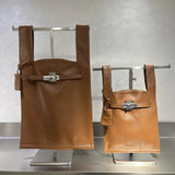 Minimalist & Versatile Soft Cowhide Leather Crossbody Bag with Lock Closure