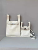 Minimalist & Versatile Soft Cowhide Leather Crossbody Bag with Lock Closure