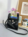 Minimalist & Versatile Soft Cowhide Leather Crossbody Bag with Lock Closure