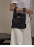 Minimalist & Versatile Soft Cowhide Leather Crossbody Bag with Lock Closure