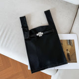 Minimalist & Versatile Soft Cowhide Leather Crossbody Bag with Lock Closure