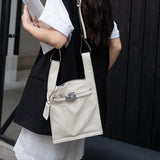 Minimalist & Versatile Soft Cowhide Leather Crossbody Bag with Lock Closure
