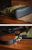 Nubuck Full Grain Leather Tote Bag | Men's Large Color-Block Shoulder & Crossbody Bag