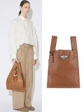 Minimalist & Versatile Soft Cowhide Leather Crossbody Bag with Lock Closure