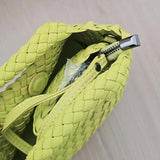 Handwoven Vegan Leather Mini Bucket Bag, Leather Basket Handbag + Crossbody Chain (20+ Colours)