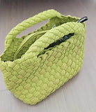 Handwoven Vegan Leather Mini Bucket Bag, Leather Basket Handbag + Crossbody Chain (20+ Colours)