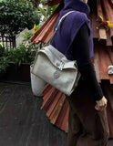 Textured Full Grain Cowhide Leather Boston Bag | Women's Shoulder & Crossbody Bag