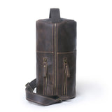 Handcrafted Full Grain Leather Round Barrel Bag | Men's Vintage Motorcycle Crossbody Sling Bag