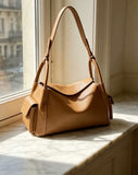 Soft Cowhide Leather Hobo Shoulder Bag – Adjustable Crossbody Commuter Bag for Women | Magnetic Clasp, Multiple Pockets