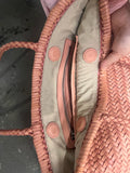 Handwoven Basket Tote Bag | Vegetable-Tanned Italian Cowhide Hand-Carry Bag | Minimalist Summer Commuter Style
