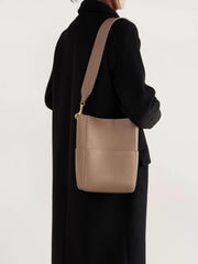 Extra Large Genuine Leather Bucket Bag, Minimalist Classic Leather Tote Bag, Fashion Designer Shoulder Bag Wide Strap, Gift For Her Extra Large Genuine Leather Bucket Bag, Minimalist Classic Leather Tote Bag, Fashion Designer Shoulder Bag Wide Strap, Gift For Her