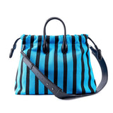 Olive & Espresso Striped Canvas Oxford Large Tote with Leather Accents | Elegant Shopper's Handbag with Crossbody Option, Women Laptop Bag