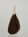 Oversized Fashion Cowhide Leather and Suede Double-sided Chain Boho Bag, Must-have Fashion Slouchy Tote Bag,