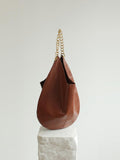 Oversized Fashion Cowhide Leather and Suede Double-sided Chain Boho Bag, Must-have Fashion Slouchy Tote Bag,