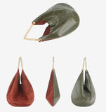 Oversized Fashion Cowhide Leather and Suede Double-sided Chain Boho Bag, Must-have Fashion Slouchy Tote Bag,