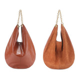 Oversized Fashion Cowhide Leather and Suede Double-sided Chain Boho Bag, Must-have Fashion Slouchy Tote Bag,