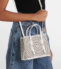 Calfskin Leather Wave-Cut Hollow Out Shoulder Bag, Scalloped Laser-Cut Handbag, Fashion Designer Bag Calfskin Leather Wave-Cut Hollow Out Shoulder Bag, Scalloped Laser-Cut Handbag, Fashion Designer Bag