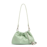 Pleated Cloud Chain Bag | Cowhide Small Silver Ball Minimalist Crossbody Bag