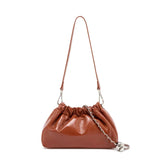 Pleated Cloud Chain Bag | Cowhide Small Silver Ball Minimalist Crossbody Bag