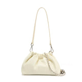 Pleated Cloud Chain Bag | Cowhide Small Silver Ball Minimalist Crossbody Bag