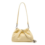 Pleated Cloud Chain Bag | Cowhide Small Silver Ball Minimalist Crossbody Bag
