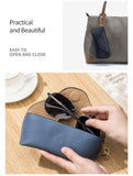 Premium Cowhide Leather Glasses Case | Portable Sunglasses Pouch with Minimalist Design