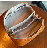 Premium Full-Grain Pebbled Leather Toiletry & Makeup Bag – Minimalist Design Travel-Ready Organiser For Women