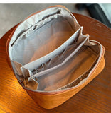Premium Full Grain Pebbled Leather Makeup Bag With Minimalist Designer Travel Toiletry Bag For Women