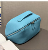 Premium Full-Grain Pebbled Leather Toiletry & Makeup Bag – Minimalist Design Travel-Ready Organiser For Women